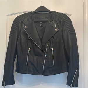 Ladies Leather Biker Jacket
